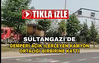 Sultangazi'de Damperi Açık İlerleyen Kamyon Dehşet Saçtı