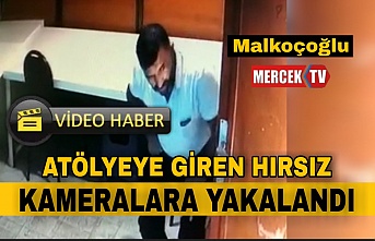 Malkoçoglu'nda Atölyeye Giren Hırsız Kameralara Yakalandı.