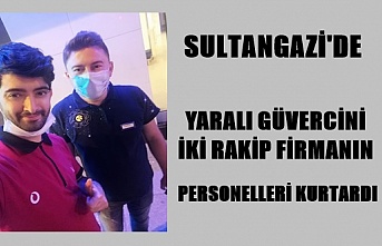 Sultangazi'de Kanadı Sıkışan Güvercini İki Rakip Firmanın Personelleri Kurtardı.