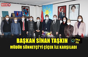 Başkan Sinan Taşkın Müdür Sünnetçi'yi Çiçek İle Karşıladı !.