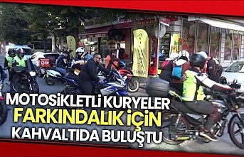 Sultangazi'de 720 motosikletli kurye, kahvaltıda bir araya geldi.