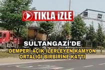 Sultangazi'de Damperi Açık İlerleyen Kamyon Dehşet Saçtı