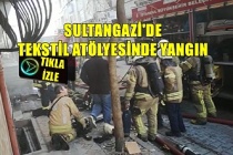 Sultangazi'de Tekstil atölyesinde yangın.