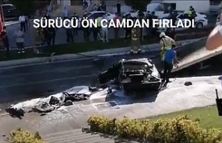 Arkadaşı İle Yarışan Sürücü Ön Camdan Fırladı.